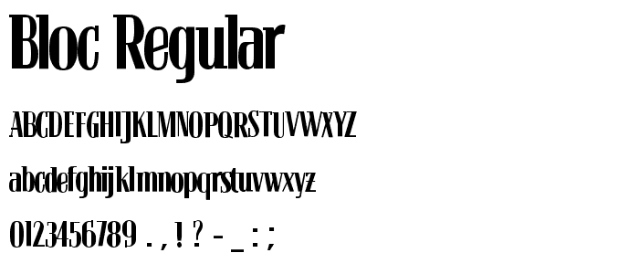 Bloc Regular font